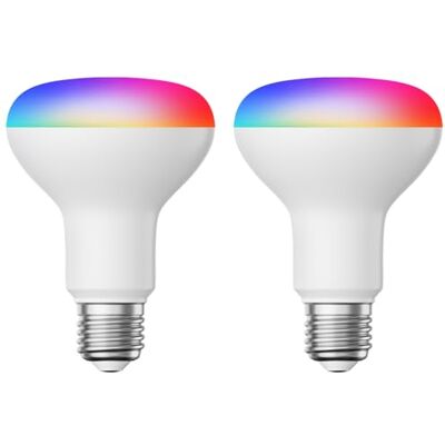 ledscom.de 2x bombilla LED RGB E27, R80, blanco cálido blanco frío (2700-6300 K), 9,9 W, 950lm, Smart Home, WLAN, Alexa, mate ledscom.de 2x bombilla LED RGB E27, R80, blanco cálido blanco frío (2700-6300 K), 9,9 W, 950lm, Smart Home, WLAN, Alexa, mate