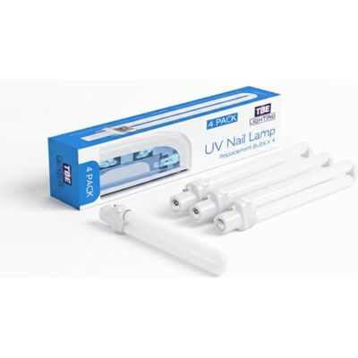 TBE LIGHTING Bombillas UV de 9 W – Paquete de 4 tubos de bombilla UV G23 en forma de U de 365 nm, lámpara de curado de gel de repuesto para secadores de uñas de 9 W y 36 W, salón de arte de uñas y uso TBE LIGHTING Bombillas UV de 9 W – Paquete de 4 tubos de bombilla UV G23 en forma de U de 365 nm, lámpara de curado de gel de repuesto para secadores de uñas de 9 W y 36 W, salón de arte de uñas y uso