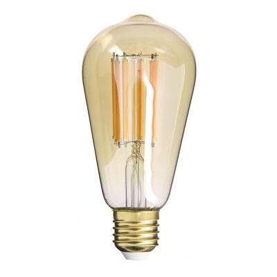 Xanlite Bombilla de filamento LED de cristal ámbar ST64, casquillo E27, 1055 lúmenes, 1800 Kelvins, luz blanca cálida Xanlite Bombilla de filamento LED de cristal ámbar ST64, casquillo E27, 1055 lúmenes, 1800 Kelvins, luz blanca cálida