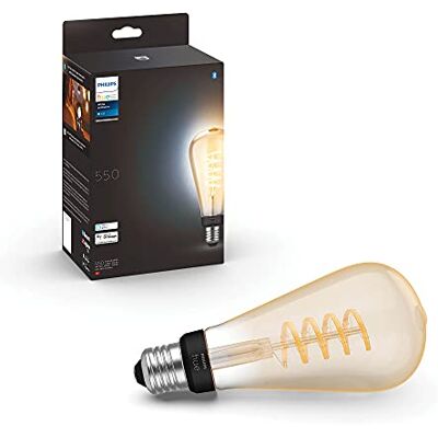 Philips Bombilla Led Inteligente Filamento, Luz Blanca de cálida a fría, casquillo E27 ST72, 7W 550 Lúmens, Compatible con Alexa y Google Home Philips Bombilla Led Inteligente Filamento, Luz Blanca de cálida a fría, casquillo E27 ST72, 7W 550 Lúmens, Compatible con Alexa y Google Home