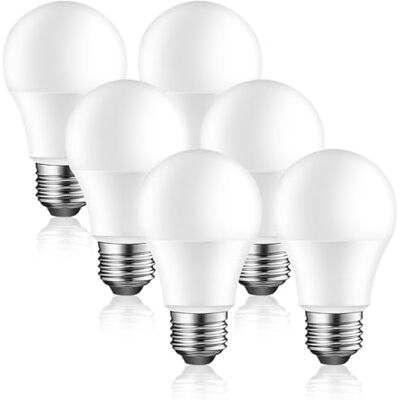 EXTRASTAR Bombillas LED 9W E27, Luz Blanca Fría 6500K, 860Lm, No regulable,Ahorro de energía, Casquillo Gordo 6Pcs EXTRASTAR Bombillas LED 9W E27, Luz Blanca Fría 6500K, 860Lm, No regulable,Ahorro de energía, Casquillo Gordo 6Pcs