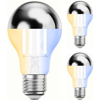 ledscom.de 3 bombillas LED E27, A60, blanco cálido blanco frío (2700-7000 K), 4,8 W, 486 lm, Smart Home, WLAN, Alexa, espejo de cabeza (plateado) ledscom.de 3 bombillas LED E27, A60, blanco cálido blanco frío (2700-7000 K), 4,8 W, 486 lm, Smart Home, WLAN, Alexa, espejo de cabeza (plateado)