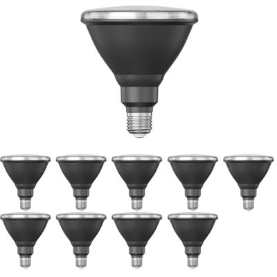 ledscom.de 10x bombilla LED E27, PAR38 cuello corto, blanco (4200 K), 16,1 W, 1379lm, 45°, espejo reflector (plateado) ledscom.de 10x bombilla LED E27, PAR38 cuello corto, blanco (4200 K), 16,1 W, 1379lm, 45°, espejo reflector (plateado)