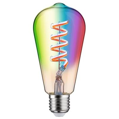 Paulmann Mazorca LED filamentos 230V Smart Home Zigbee, ST64, E27, 470lm, 6,3W, RGBW+, regulable, oro, fuente de luz Paulmann Mazorca LED filamentos 230V Smart Home Zigbee, ST64, E27, 470lm, 6,3W, RGBW+, regulable, oro, fuente de luz