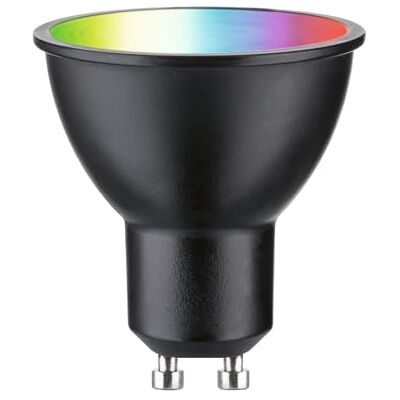Paulmann Estándar 230 V Smart Home Zigbee LED Reflector GU10 350 lm 4,8 W RGBW+ regulable negro mate bombilla Paulmann Estándar 230 V Smart Home Zigbee LED Reflector GU10 350 lm 4,8 W RGBW+ regulable negro mate bombilla