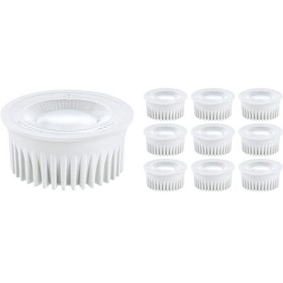 SEBSON Módulo LED 230V Blanco Cálido 2,5W, Clase de Eficiencia Energética A 3000K, 450lm, Sustituye Bombilla GU10 MR16 50W Foco Empotrable plano ø50x26mm Set de 10 SEBSON Módulo LED 230V Blanco Cálido 2,5W, Clase de Eficiencia Energética A 3000K, 450lm, Sustituye Bombilla GU10 MR16 50W Foco Empotrable plano ø50x26mm Set de 10