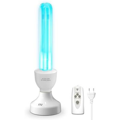 BrightArk Lampara UV Desinfeccion con Mando, Lampara UVC Ozono UV Light 25W E27 con función de temporizador, UV Germicida Esterilizador para Hogar, Escuela, Oficina Aire Fresco, UVC 254nm BrightArk Lampara UV Desinfeccion con Mando, Lampara UVC Ozono UV Light 25W E27 con función de temporizador, UV Germicida Esterilizador para Hogar, Escuela, Oficina Aire Fresco, UVC 254nm