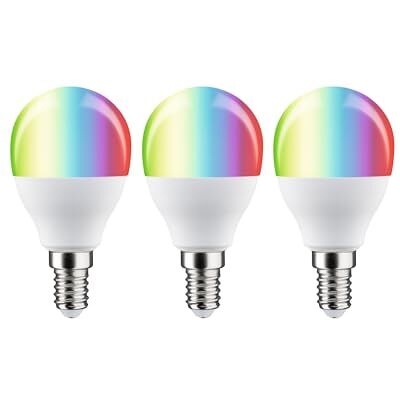 Paulmann Estándar 230 V Smart Home Zigbee LED gota E14 3 x 470 lm 3 x 5 W RGBW+ regulable mate Set Paulmann Estándar 230 V Smart Home Zigbee LED gota E14 3 x 470 lm 3 x 5 W RGBW+ regulable mate Set