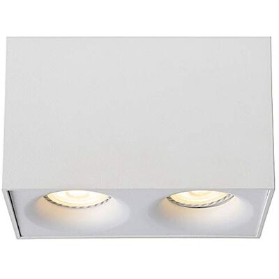 LUCIDE Bentoo-LED Foco de techo, regulable, bombilla GU10, 2 x 4,5 W, 3000 K, blanco, aluminio, Blanco, GU10 4.5W 230V LUCIDE Bentoo-LED Foco de techo, regulable, bombilla GU10, 2 x 4,5 W, 3000 K, blanco, aluminio, Blanco, GU10 4.5W 230V