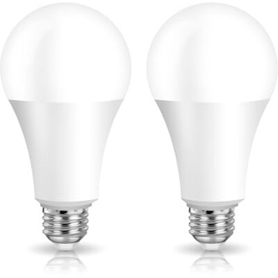 EXTRASTAR Bombillas LED 22W E27 A80, Luz Blanca Fría 6500K, 2500Lm, No regulable, 2Pcs EXTRASTAR Bombillas LED 22W E27 A80, Luz Blanca Fría 6500K, 2500Lm, No regulable, 2Pcs