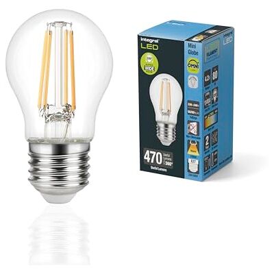 Integral Bombilla de Pelota de Golf LED E14 Omni-filamento Cálido 2700 K, 470 LM, 3,4W (equivalente a 40 W) Regulable Paquete de 4 Eficiencia energética para dormitorios, pasillos y salones Integral Bombilla de Pelota de Golf LED E14 Omni-filamento Cálido 2700 K, 470 LM, 3,4W (equivalente a 40 W) Regulable Paquete de 4 Eficiencia energética para dormitorios, pasillos y salones