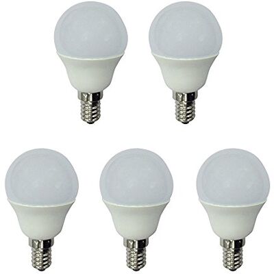 wonderlamp Pack 5 x bombilla led smd e14 esférica,6w,luz neutra (4000º k),470 lm,25000 horas,ángulo de luz: 200º encendido instantaneo wonderlamp Pack 5 x bombilla led smd e14 esférica,6w,luz neutra (4000º k),470 lm,25000 horas,ángulo de luz: 200º encendido instantaneo