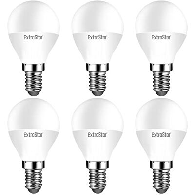 EXTRASTAR Bombillas LED 6W E14 G45, Luz Cálida 3000K, No Regulable, 6Pcs EXTRASTAR Bombillas LED 6W E14 G45, Luz Cálida 3000K, No Regulable, 6Pcs