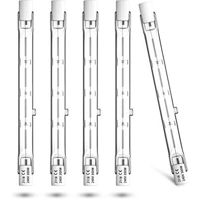 Bonlux R7S Bombilla de Lineal Halógena 118mm 300W Regulable Luz Halógena Blanca Cálida 2800K 5900LM J118 EcoHalo Lámpara Halógenas 220-240V Angulo de Haz de 360° (5 Unidades) Bonlux R7S Bombilla de Lineal Halógena 118mm 300W Regulable Luz Halógena Blanca Cálida 2800K 5900LM J118 EcoHalo Lámpara Halógenas 220-240V Angulo de Haz de 360° (5 Unidades)