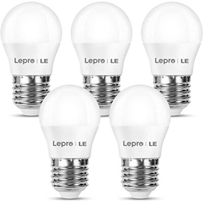 Lepro Bombilla LED E27 2.5W equivalente a 25W, Bombilla 250 Lúmenes Lámpara LED E27 Blanco cálido 2700K, Ángulo de haz 180°, Bombillas para Pelotas Golf G45, No Regulable, Pack de 5 Lepro Bombilla LED E27 2.5W equivalente a 25W, Bombilla 250 Lúmenes Lámpara LED E27 Blanco cálido 2700K, Ángulo de haz 180°, Bombillas para Pelotas Golf G45, No Regulable, Pack de 5