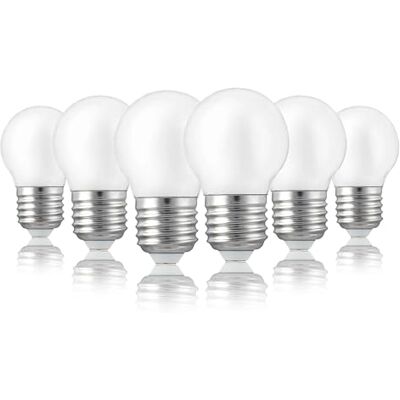 Hellum juego de 6 bombillas LED de 2,2 W con casquillo E27, luz blanca cálida, sustituyen a una bombilla E27 de 25 vatios, G45 mate, 250 lúmenes, 2700 kelvin, con forma de gota Hellum juego de 6 bombillas LED de 2,2 W con casquillo E27, luz blanca cálida, sustituyen a una bombilla E27 de 25 vatios, G45 mate, 250 lúmenes, 2700 kelvin, con forma de gota