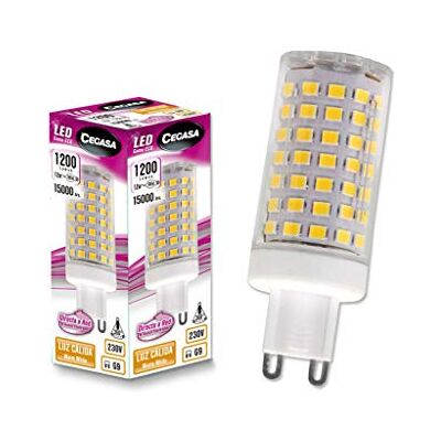 CEGASA LAMPARA LED G9 12W 1200 LM 2700K Calida Caja, Negro, Estandar CEGASA LAMPARA LED G9 12W 1200 LM 2700K Calida Caja, Negro, Estandar