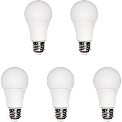 wonderlamp Pack de 5 bombillas LED, estándar, 10 W, 810, 2700º K, luz cálida, rosca E27, color blanco wonderlamp Pack de 5 bombillas LED, estándar, 10 W, 810, 2700º K, luz cálida, rosca E27, color blanco