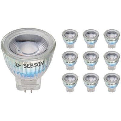 SEBSON Bombilla LED GU4 3W Equivalente a 20W Juego de 10-220 Lúmenes Blanco Cálido 2900K No Regulable Angulo de Haz 36° Bombilla LED MR11 12V SEBSON Bombilla LED GU4 3W Equivalente a 20W Juego de 10-220 Lúmenes Blanco Cálido 2900K No Regulable Angulo de Haz 36° Bombilla LED MR11 12V