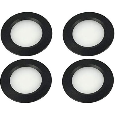LEDLUX 4 Piezas Mini Led Downlight Redondo Delgado 3W DC 12V 24V Agujero 50mm Para Luces Cocina Baño Camper (Negro, 4500K) LEDLUX 4 Piezas Mini Led Downlight Redondo Delgado 3W DC 12V 24V Agujero 50mm Para Luces Cocina Baño Camper (Negro, 4500K)