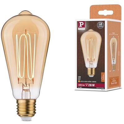 Paulmann Rustic Shine Standard 230 V LED Pistón E27 300 lm 4,2 W 1800 K regulable oro Paulmann Rustic Shine Standard 230 V LED Pistón E27 300 lm 4,2 W 1800 K regulable oro