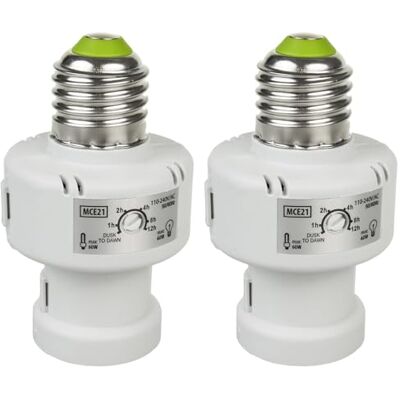 Maclean Soporte de bombilla con sensor crepuscular y temporizador E27 100W blanco (2) Maclean Soporte de bombilla con sensor crepuscular y temporizador E27 100W blanco (2)
