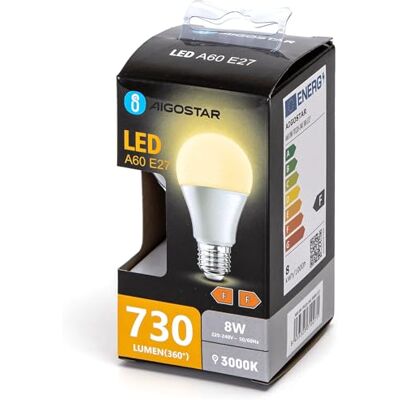 Blendend Bombilla LED A60 E27 8W 3000K, luz cálida, ahorro energético, ideal para iluminación general en hogares y oficinas. Blendend Bombilla LED A60 E27 8W 3000K, luz cálida, ahorro energético, ideal para iluminación general en hogares y oficinas.