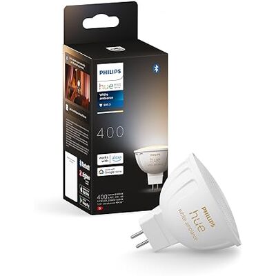 Philips Bombilla LED Inteligente MR16, GU5.3, Luz Blanca de Cálida a Fria, regulable, 5.1W, Compatible con Amazon Alexa (Echo, Echo Dot) Philips Bombilla LED Inteligente MR16, GU5.3, Luz Blanca de Cálida a Fria, regulable, 5.1W, Compatible con Amazon Alexa (Echo, Echo Dot)