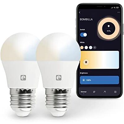 Garza Smart Pack 2 Bombilla LED Inteligente Wifi Esférica, 5.5W (equivale a 40W de incandescencia), E27, CCT, Intensidad regulable, Programable, Control por voz y app, Alexa/Google, WiFi 2.4GHz Garza Smart Pack 2 Bombilla LED Inteligente Wifi Esférica, 5.5W (equivale a 40W de incandescencia), E27, CCT, Intensidad regulable, Programable, Control por voz y app, Alexa/Google, WiFi 2.4GHz