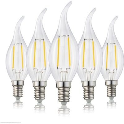 Hellum Bombilla LED, Bombilla Vela con Efecto Llama, casquillo E14, luz blanca cálida, 250 lúmenes, 2 W, equivalente a 25 W, 2700 K, paquete de 5 Hellum Bombilla LED, Bombilla Vela con Efecto Llama, casquillo E14, luz blanca cálida, 250 lúmenes, 2 W, equivalente a 25 W, 2700 K, paquete de 5