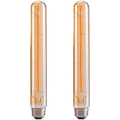 Generic Paquete de 2 Bombillas LED Tubo de Flauta Edison, No Regulables, E27 6W 30cm 600lm, Estilo Retro Antiguo, Bombilla LED vintage, Bombilla LED de filamento, Cristal ámbar, 2700K Blanco Cálido Generic Paquete de 2 Bombillas LED Tubo de Flauta Edison, No Regulables, E27 6W 30cm 600lm, Estilo Retro Antiguo, Bombilla LED vintage, Bombilla LED de filamento, Cristal ámbar, 2700K Blanco Cálido