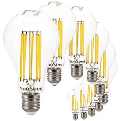 SUNSEED 10x Bombilla Estándar Filamento LED E27 18W = 162W Blanco Neutro 4000K SUNSEED 10x Bombilla Estándar Filamento LED E27 18W = 162W Blanco Neutro 4000K