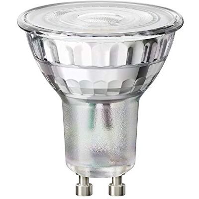 ledscom.de Bombilla LED GU10, PAR16, blanco cálido (2700 K), 5,4 W, 510 lm, 45°, espejo reflector (plateado) ledscom.de Bombilla LED GU10, PAR16, blanco cálido (2700 K), 5,4 W, 510 lm, 45°, espejo reflector (plateado)