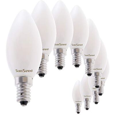 SUNSEED 10x Bombilla Vela Filamento LED Opalina E14 4W = 40W Blanco Neutro 4000K SUNSEED 10x Bombilla Vela Filamento LED Opalina E14 4W = 40W Blanco Neutro 4000K