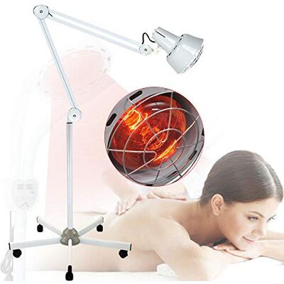 Fetcoi Lámparas de infrarrojos E27 para terapia de luz infrarroja con ruedas, soporte de suelo, 275 W, 220 V, tratamiento de resfriados y tensión muscular Fetcoi Lámparas de infrarrojos E27 para terapia de luz infrarroja con ruedas, soporte de suelo, 275 W, 220 V, tratamiento de resfriados y tensión muscular