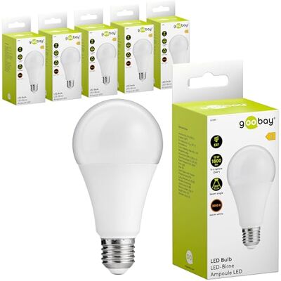 goobay Bombilla LED E27 15 W/LED casquillos E27 / Bombilla blanca cálida/Bombilla bajo consumo/Bombilla LED esmerilada/Bombilla LED/Sustitución de bombilla / / paquete de 6 goobay Bombilla LED E27 15 W/LED casquillos E27 / Bombilla blanca cálida/Bombilla bajo consumo/Bombilla LED esmerilada/Bombilla LED/Sustitución de bombilla / / paquete de 6