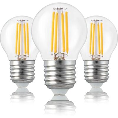 Hellum Bombilla LED E27 Drop, Iluminación e27 4,5 W, bombilla LED transparente, 470 lúmenes blanco cálido, juego de 3 bombillas, bombilla incandescente blanco cálido, Hellum Bombilla LED E27 Drop, Iluminación e27 4,5 W, bombilla LED transparente, 470 lúmenes blanco cálido, juego de 3 bombillas, bombilla incandescente blanco cálido,