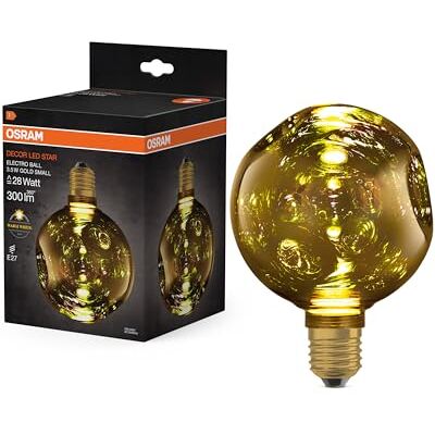 OSRAM Lámpara LED de cristal DECOR FLAT Electro Retro, pequeña Ø125mm, dorada, E27, 3,5W, 300lm, 2700K, blanco cálido, electrobola OSRAM Lámpara LED de cristal DECOR FLAT Electro Retro, pequeña Ø125mm, dorada, E27, 3,5W, 300lm, 2700K, blanco cálido, electrobola