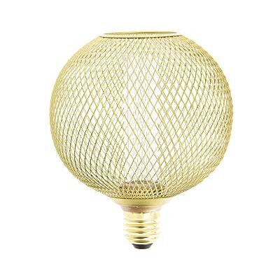 Xanlite Bombilla decorativa Jaula Bola Casquillo E27 Holograma Blanco cálido Temperatura de color 1800K 4W Dorado Bajo consumo Xanlite Bombilla decorativa Jaula Bola Casquillo E27 Holograma Blanco cálido Temperatura de color 1800K 4W Dorado Bajo consumo