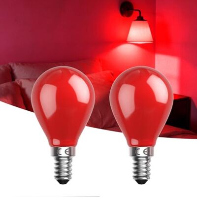 Bonlux Bombilla LED Roja E14, 4W (Sustituye 30W), 350 Lúmenes, Luz Roja para Fiestas Navidad Bares y Terrazas, Luz Rojo E14, Color Rojo Intenso Bonlux Bombilla LED Roja E14, 4W (Sustituye 30W), 350 Lúmenes, Luz Roja para Fiestas Navidad Bares y Terrazas, Luz Rojo E14, Color Rojo Intenso