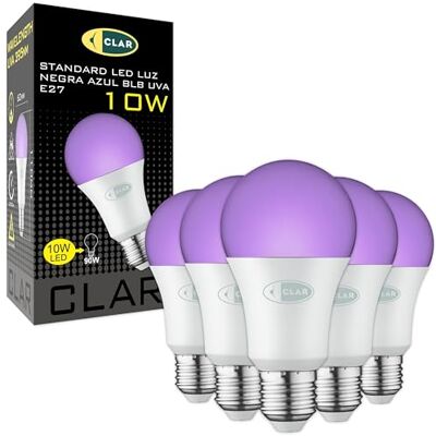 CLAR Bombilla UV, UV Light, Luz Neon, Lámpara Ultravioleta (Pack 5) CLAR Bombilla UV, UV Light, Luz Neon, Lámpara Ultravioleta (Pack 5)