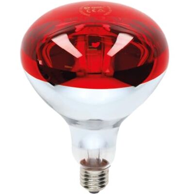 VZLED Pack 1 Bombilla Infrarroja E27 250W Cristal Rojo Ø125mm Invernaderos, Incubadoras, Terapia Muscular y Calentamiento de Alimentos 1 Unidad VZLED Pack 1 Bombilla Infrarroja E27 250W Cristal Rojo Ø125mm Invernaderos, Incubadoras, Terapia Muscular y Calentamiento de Alimentos 1 Unidad