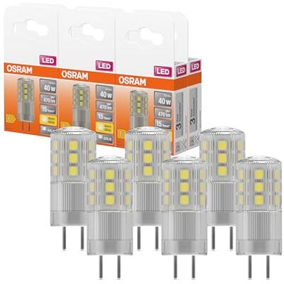 OSRAM LED Star PIN 35, lámpara LED para casquillo GY6.35, blanco cálido (2700K), 320 lúmenes, sustituye a las bombillas convencionales de 35W, paquete de 6 OSRAM LED Star PIN 35, lámpara LED para casquillo GY6.35, blanco cálido (2700K), 320 lúmenes, sustituye a las bombillas convencionales de 35W, paquete de 6