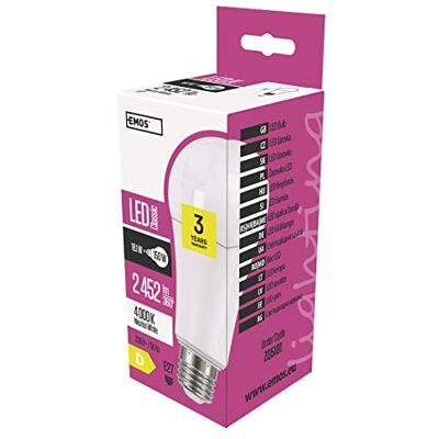 EMOS a +, bombilla led Classic A67, cristal, 20 W, E27, transparente, 5,2 x 5,2 x 9,5 cm EMOS a +, bombilla led Classic A67, cristal, 20 W, E27, transparente, 5,2 x 5,2 x 9,5 cm
