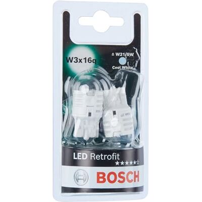 Bosch W21/5W LED Retrofit Lámparas para vehículos, 12 V 2, 5 W W3x16q, Lámparas x2 Bosch W21/5W LED Retrofit Lámparas para vehículos, 12 V 2, 5 W W3x16q, Lámparas x2