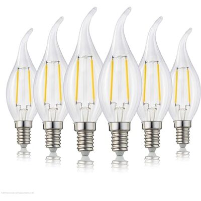 Hellum lámpara de vela E14 LED blanco cálido, bombilla transparente E14 con 250 lúmenes, C35, LED sustituye a una bombilla de 40 vatios, 2700 kelvin, 6 unidades Hellum lámpara de vela E14 LED blanco cálido, bombilla transparente E14 con 250 lúmenes, C35, LED sustituye a una bombilla de 40 vatios, 2700 kelvin, 6 unidades
