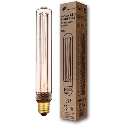 greenandco Bombilla Vintage E27 LED regulable T30 2,3W 65lm, clara Bombilla decorativa 1800K, Bombilla calida, ángulo de haz 320°, 230V, sin parpadeos greenandco Bombilla Vintage E27 LED regulable T30 2,3W 65lm, clara Bombilla decorativa 1800K, Bombilla calida, ángulo de haz 320°, 230V, sin parpadeos
