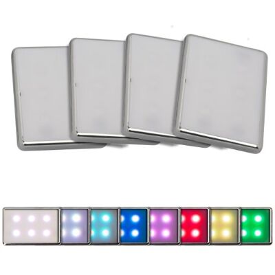 Brilliant Kiara – Focos LED (4 unidades, RGB, 4 x 6 x 0,07 W, plástico, cromado) Brilliant Kiara – Focos LED (4 unidades, RGB, 4 x 6 x 0,07 W, plástico, cromado)