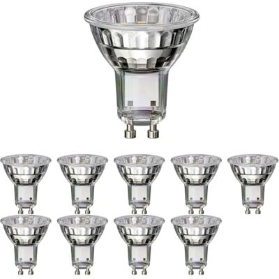 ledscom.de 10x Bombilla LED GU10, PAR16, blanco (4000 K), 2,1 W, 206lm, 118°, espejo reflector (plateado) ledscom.de 10x Bombilla LED GU10, PAR16, blanco (4000 K), 2,1 W, 206lm, 118°, espejo reflector (plateado)