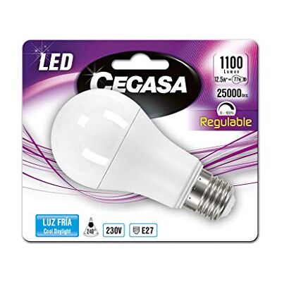 CEGASA LAMPARA LED ST 12.5W E27 1100LM BL1 5000K RG, Negro, Estandar CEGASA LAMPARA LED ST 12.5W E27 1100LM BL1 5000K RG, Negro, Estandar